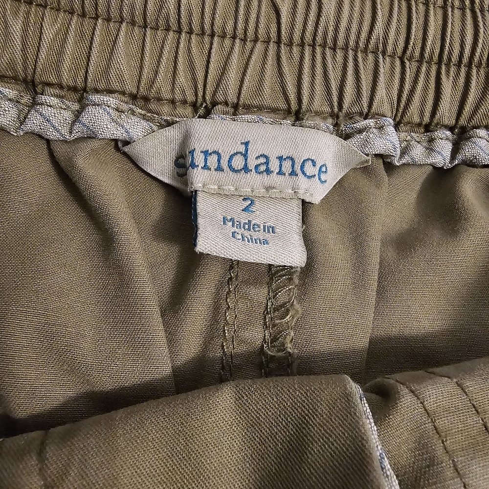 Sundance Olive Green Boho Floral Embroidered High Rise Cargo Pants Size 2 - Picture 5 of 7